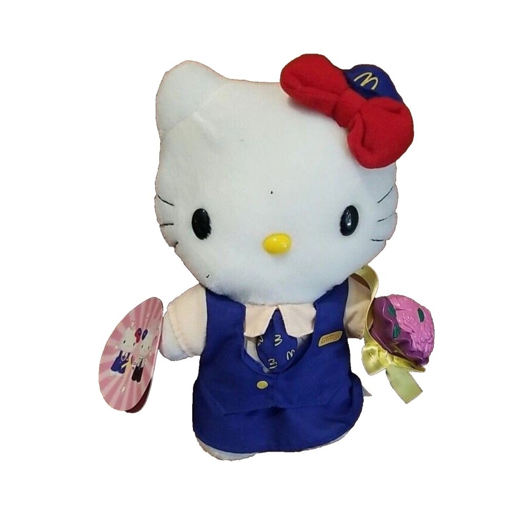 Vtg 2000 Hello Kitty McDonald's Millennium Wedding Plush Crew Uniform Sanrio NWT